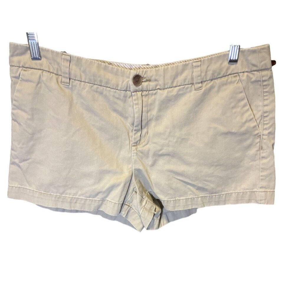 Merona Tan Khaki Flat Front Buttoned Shorts Sz 12